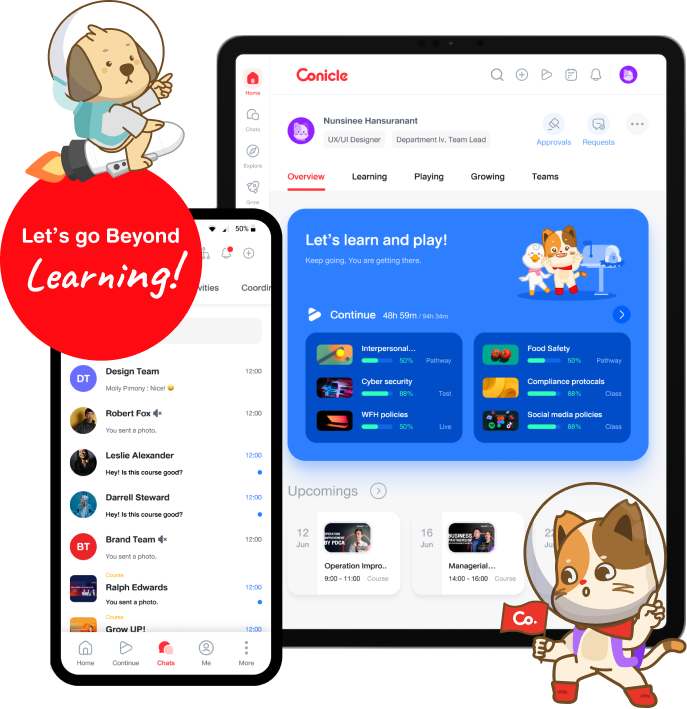 หน้าจอแพลตฟอร์ม Conicle Space